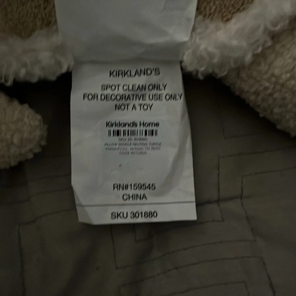 Plush Turtle Pillow in Cream and Tan - Picture 5 of 5